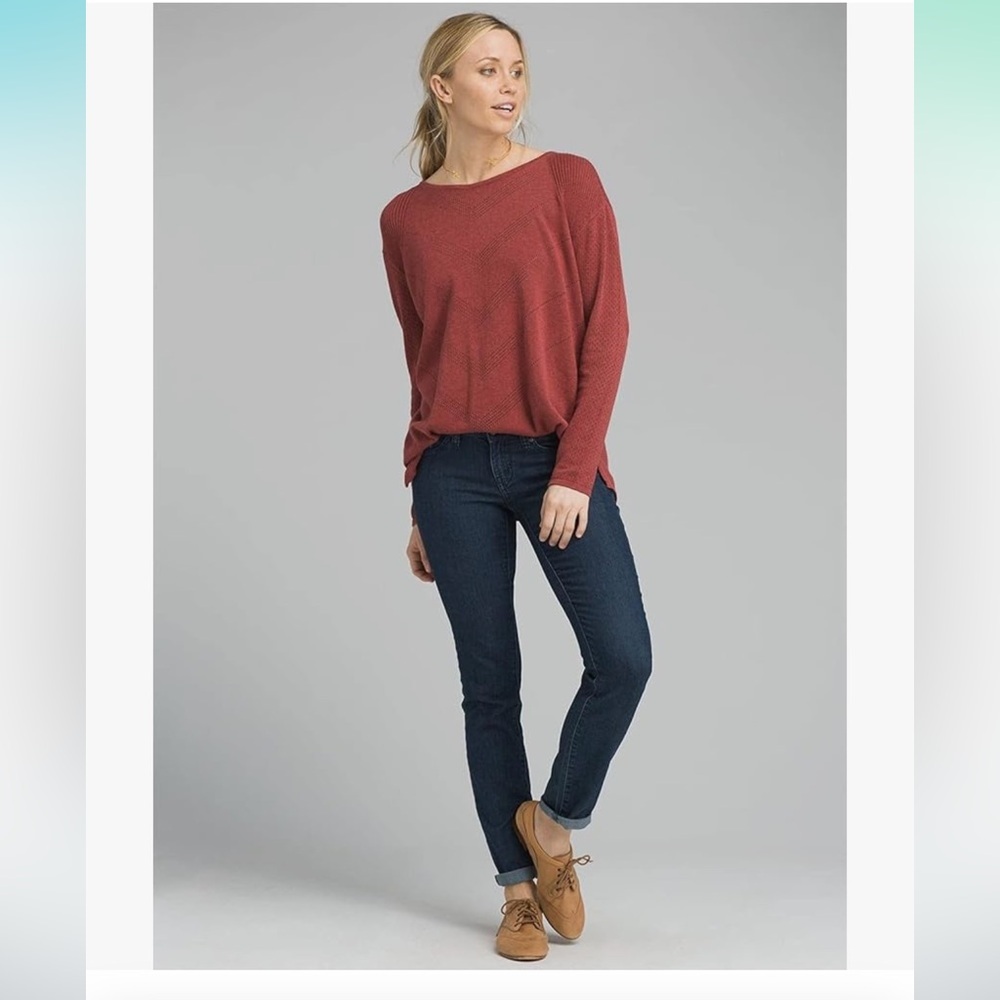 Prana Women's Mainspring Long Sleeve Perforated Sweater W23180538 Medium EUC